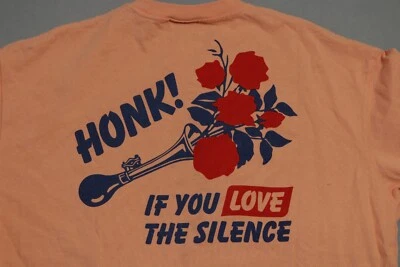 Deus Customs Shirt Mens Medium Orange Honk If You Love The Silence Surf - Image 1 of 4