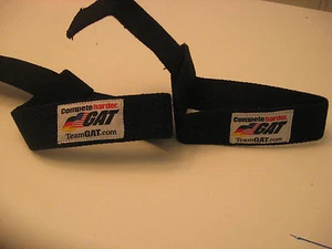 Team Gat Padded Lifting Straps 2 straps 100% cotton Black, New in Bag!!! - Picture 1 of 4