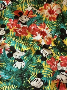 Disney Hemd Xl Mickey Mouse Knopfleiste All Over Print Blumen Hawaii Sommer - Bild 1 von 6