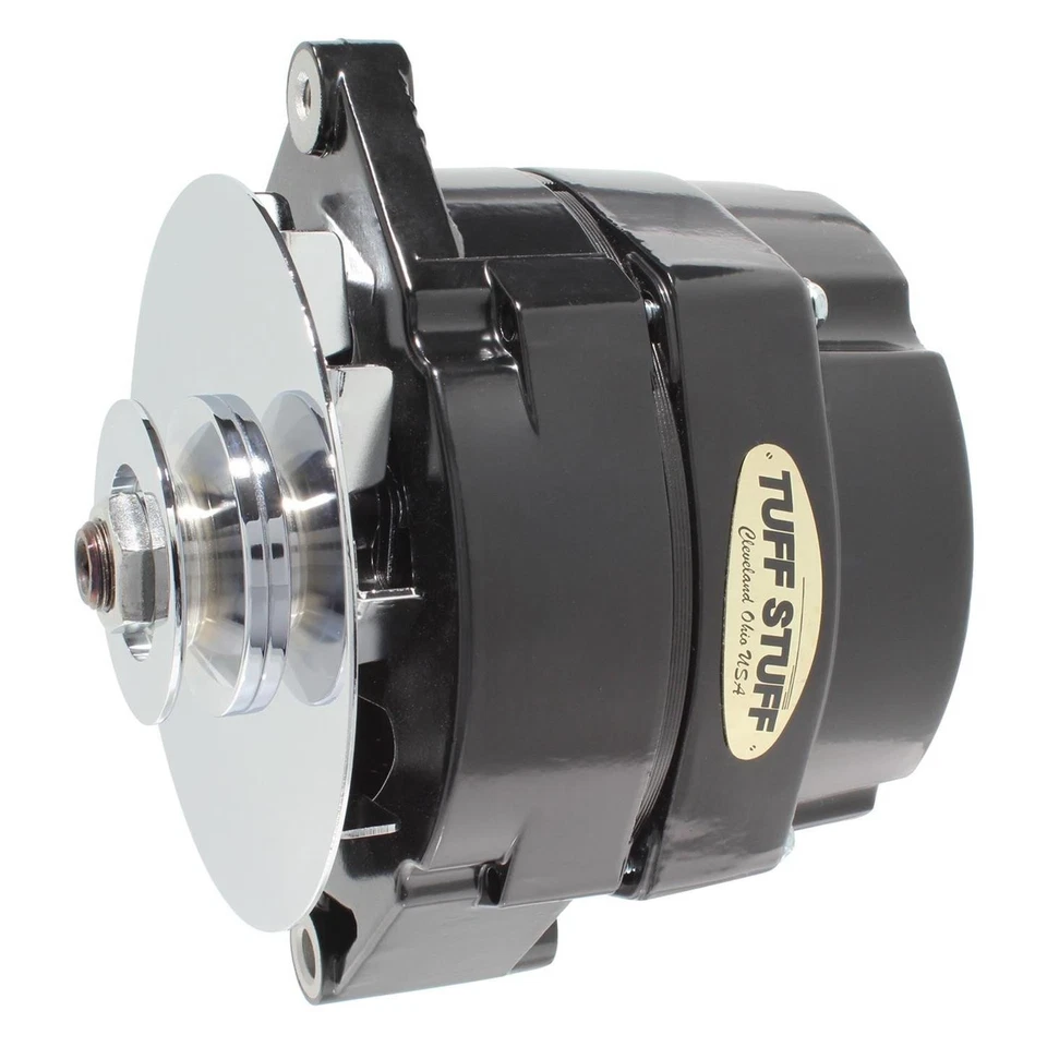 Tuff Stuff 7102NFK GM Alternator, 140 Amp Ext Reg, Black W/Chrome Foto 1 de 4