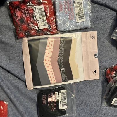 10pc lot Victoria's Secret Pink Panties Mix Lot Thong Cheeky Large  New - Image 1 of 4