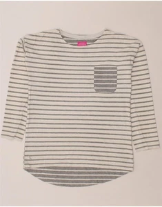 JOULES Womens Top Long Sleeve UK 8 Small Grey Striped Cotton BW17 - Picture 1 of 3