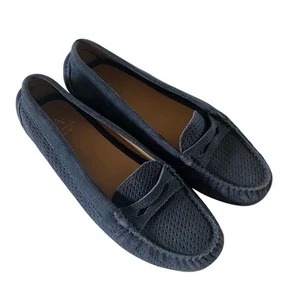 Aquatalia "Sawyer" Damen-Loafer 6 perforiertes blaues Wildleder Driving - Bild 1 von 9