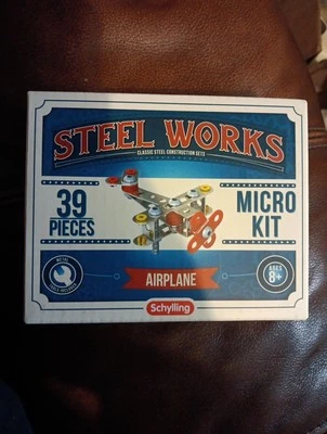 NEW SEALED Schylling Steel Works Construction Set Airplane Micro Kit 39 Pieces - Image 1 of 4