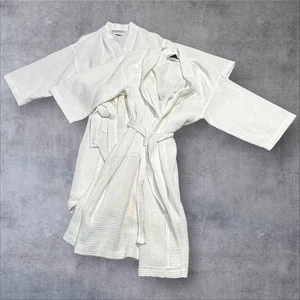 Lot of 2 - Boca Terry One Size Waffle Robe Men or Women 100% Cotton - Picture 1 of 10
