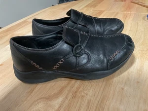 Clarks Wave Walk Schuhe Damengröße 8,5 M schwarz Leder Slipper Halbschuh Karriere - Bild 1 von 9
