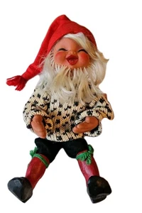 Norge Arne Hasle Christmas Elf Gnome Latex Doll Norway 10” Hat And Knit Sweater - Picture 1 of 12