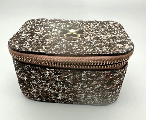 Kate Spade Odette Glitzer Schwarz Schmuck Reise Etui mit Reißverschluss & Fächern - Bild 1 von 7