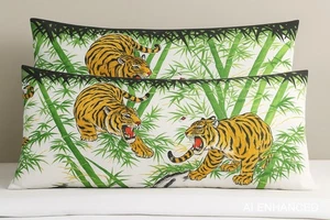 Federe per cuscini Tigers in Bamboo Grove King di Wamsutta Ultracale 1978 - Foto 1 di 24