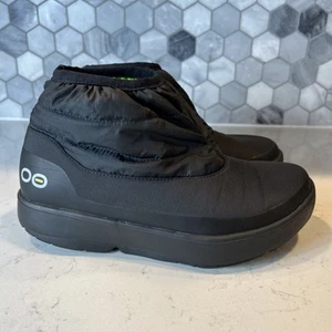 Oofos OOmg Bootie Damengröße 9 Stiefel schwarz Schuhe Knöchel Erholung zum Überziehen Nylon - Bild 1 von 18