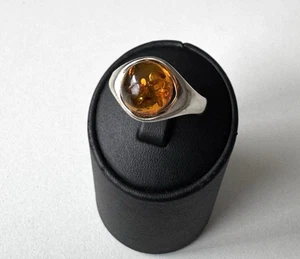 Vintage Bernstein Ring 925 Silber Ringgröße 66 gestempelt 925 hochwertig - Bild 1 von 24