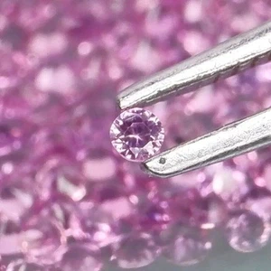 Lot de 81 Saphirs roses de pavage pour bijoutier 1,3mm taille diamant/1,01 cts - Picture 1 of 3