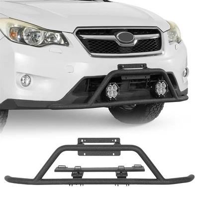 Parachoques delantero todoterreno tubular Fit 2013-2017 Subaru XV Crosstrek con 2 lengüetas de luz Foto 1 de 4