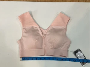 Tommie Copper Shoulder Support Bra, Front Zipper & Hook, Small, Pale Pink - Imagen 1 de 7