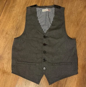 Sovereign Code Vest Mens Western Button Medium Gray Black Herringbone Lined  - Picture 1 of 9