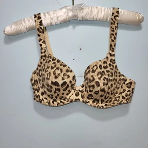 Sujetador Victoria's Secret Talla 34A Marrón Estampado Leopardo Cierre Trasero Correa Ajustable Bajo Alambre - Imagen 1 de 9