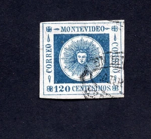 Uruguay 1859 stamp Mi#17a used CV=30$ Forgery - Picture 1 of 2