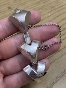 Vintage Sterling Silver Signed Monet Large Link Bracelet with Safety Chain 925 - Picture 1 of 3