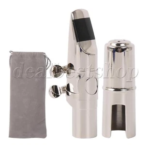 Metal Mouthpiece 7# Clamp Cap Replacement Set for Alto E Flat Sax Silver - Picture 1 of 9
