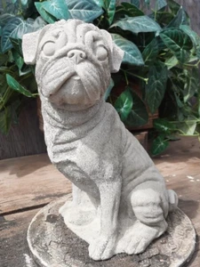 Süße MOPS HUNDFORM Latex Fiberglas Rückseite zur Herstellung von Beton oder Gips Statue - Bild 1 von 10