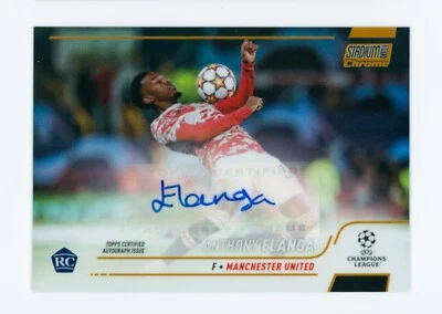 2021 Anthony Elanga Topps Stadium Club Chrome Gold Autographed Rookie Card 29/50 - Image 1 of 3