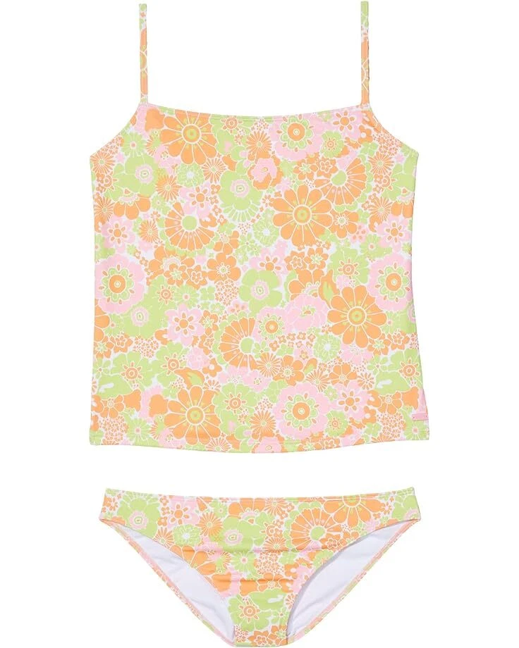 GIRLS/TEENIE ROXY MOCK ORANGE/FLORAL LAST IN PARADISE TANKINI SET SIZE 14