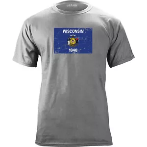 Wisconsin State Flag Distressed T-Shirt - Bild 1 von 1