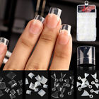 100PCS/Box Fake Nails Short Nails Half Cover Nail Tips Transparent Natural #
