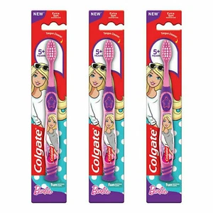 Colgate Barbie Extra Soft Toothbrush With Tongue Cleanser For Kids 3 Pieces Q905 - Picture 1 of 1