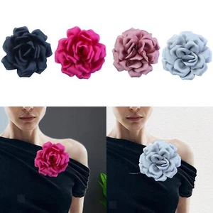 Flower Brooch Lapel Pin for Women Ladies Handmade Decorative Corsage Boutonniere - Picture 1 of 22