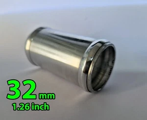 Acoplador de tubería de aluminio 32 mm 1,26" goma silicona mangueras conector adaptador L:60 mm - Imagen 1 de 3