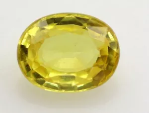 Piedra preciosa suelta ovalada de zafiro amarillo natural certificado de 1,35 quilates 7x5 mm Tailandia - Imagen 1 de 10