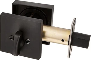 Emtek 8469US19 Square Single Cylinder Deadbolt Flat Black Finish NO KEYS - Picture 1 of 2