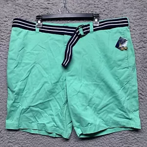 Club Room Estate Mens Belted Shorts 42 9 Green Flat Front Chino Casual Travel - Picture 1 of 4