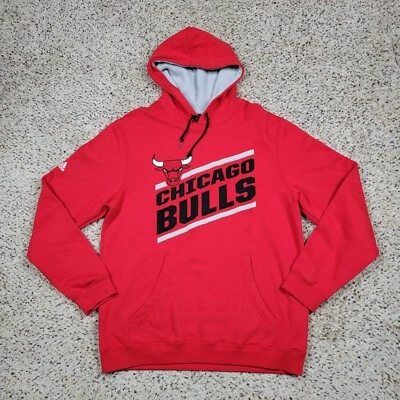 Chicago Bulls Sudadera con Capucha Para Hombres Mediana Roja Baloncesto NBA Adidas Sudadera Suéter * Foto 1 de 4