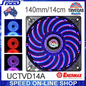 Enermax UCTVD14A 140mm T.B.VEGAS Blue/Red Combo LEDs 15dBA 100K Hrs Cooling Fan - Picture 1 of 8
