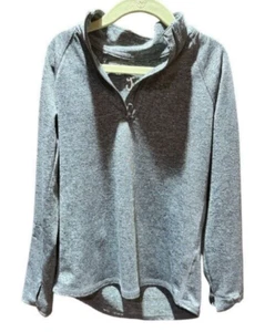 Girl's Justice Size 6 Quarter Zip Gray Pull Over - Picture 1 of 4