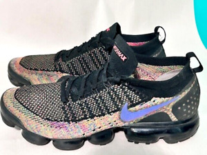 Men's Nike Air VaporMax Flyknit 2 Black Multi-Color Size 11 Barely Worn