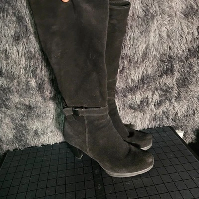 Botas para mujer La Canadienne negras de gamuza a media pantorrilla talla 10M – 32601 Foto 1 de 4
