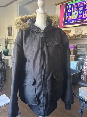 Triple Fat Goose Men's Down Filled Jacket Black Parka Fur Hood Size XL - Image 1 of 4