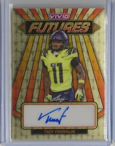 2024 Leaf Vivid Troy Franklin Rc Futures Auto Super Prismatic Gold Vinyl 1/1 - Bild 1 von 2