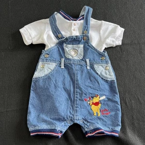 Disney Vintage Winnie Puuh Baseball Overall und Shirt 24 Monate - Bild 1 von 14