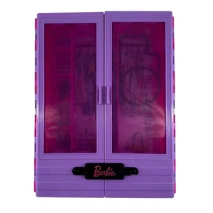 Vintage Barbie Purple Pink Travel Wardrobe Closet Case with Accessories - Picture 1 of 9
