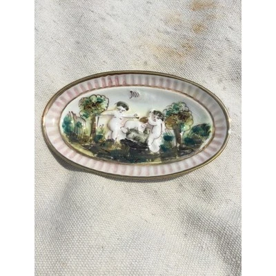 Capodimonte итальянский безделушка блюдо 5 «керамический херувим ангелы Италии страны m.a.s. - Изображение 1 из 4