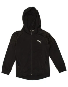 PUMA Girls Graphic Zip Hoodie Sweater 7-8 Years Black Polyester CH31 - Picture 1 of 4