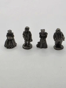 Cuatro estatuillas de peltre vintage 1994 China 1" de alto - Imagen 1 de 9