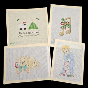 4 NEEDLEPOINT CANVAS LOT: CHRISTMAS THEME - SANDRA GILMORE & MORE BM - Picture 1 of 1