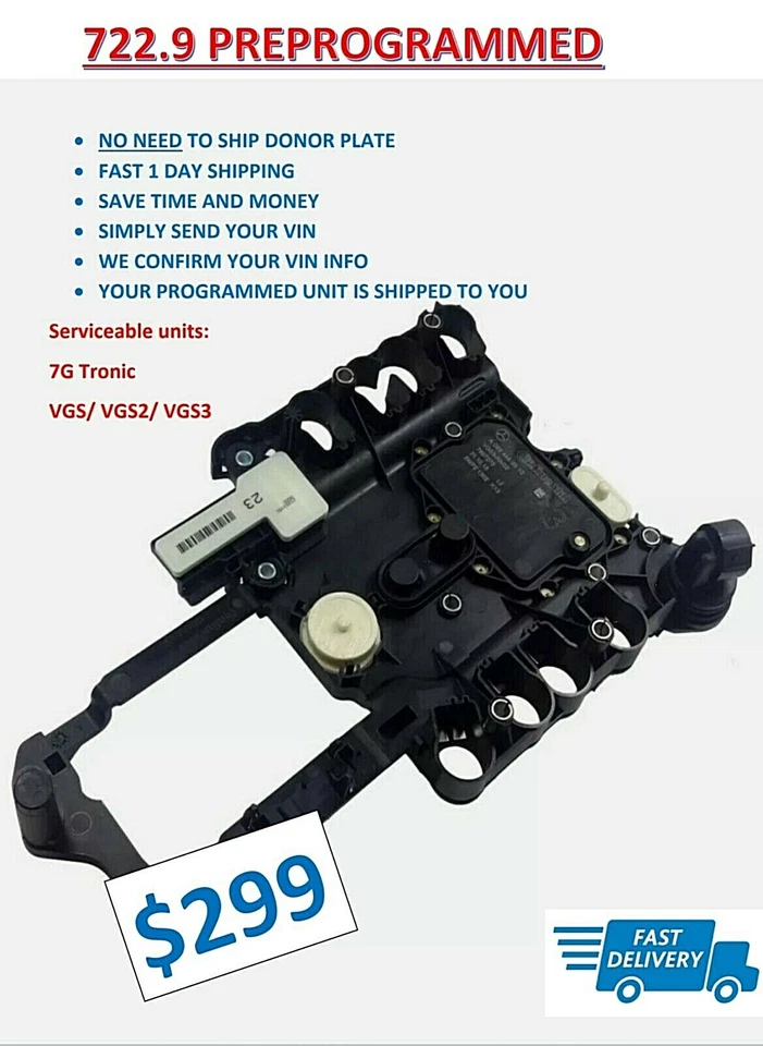 "PRE-PROGRAMMED" MERCEDES BENZ 7G TRONIC 722.9 CONDUCTOR PLATE VGS 1, 2 & 3 - Image 1 of 3