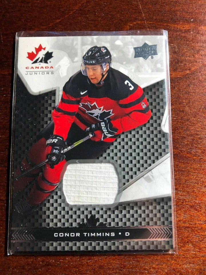 2018 UD Team Canada Juniors ..CONOR TIMMINS  #3   JERSEY CARD - Image 1 of 1
