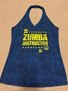 Zumba Instructor V-Neck Halter Top - Blue/Yellow - Small - Picture 1 of 2